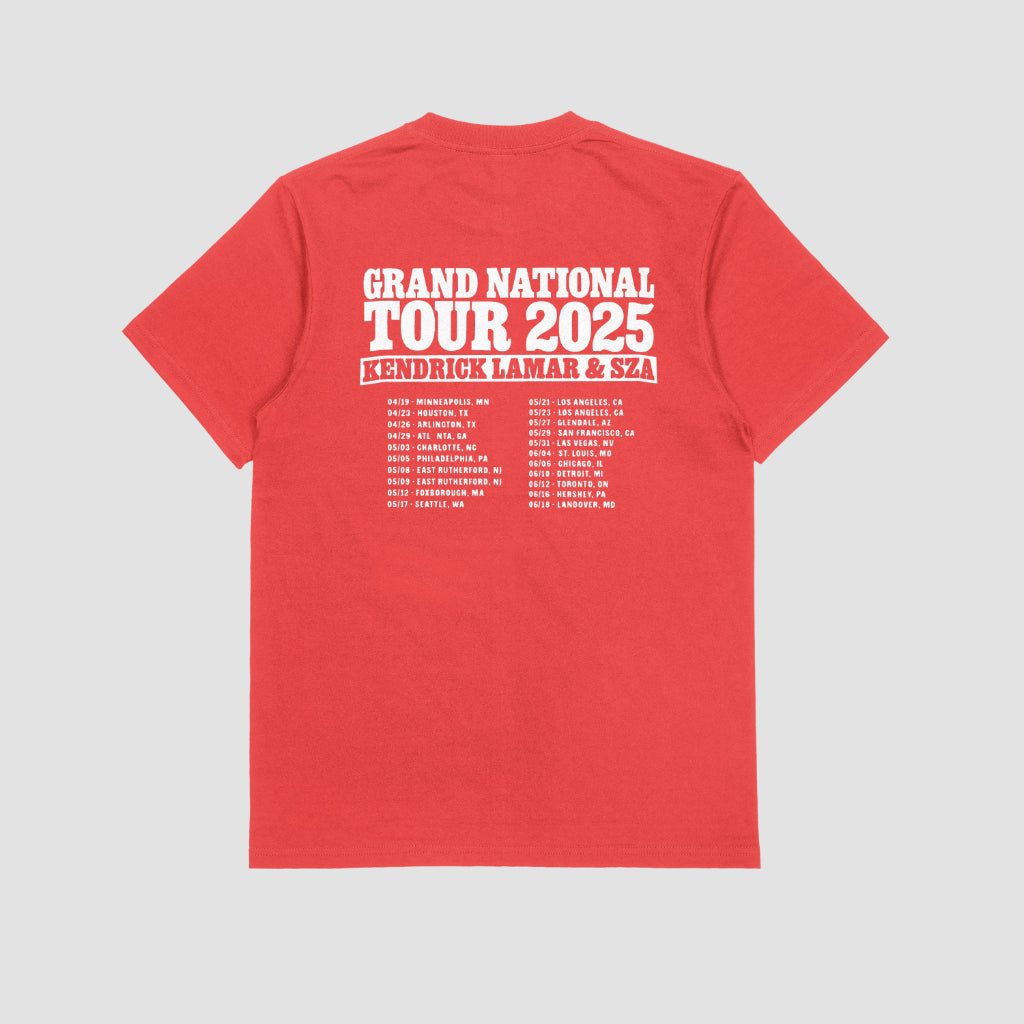 Kendrick Lamar & SZA 2025 Grand National Tour T-Shirt Front and Back | Graphic Tee