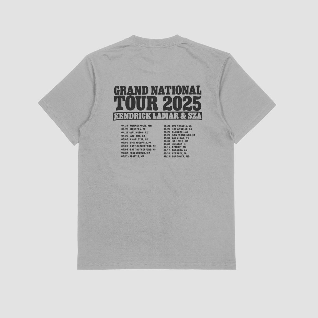 Kendrick Lamar & SZA 2025 Grand National Tour T-Shirt Front and Back |  Graphic Tee